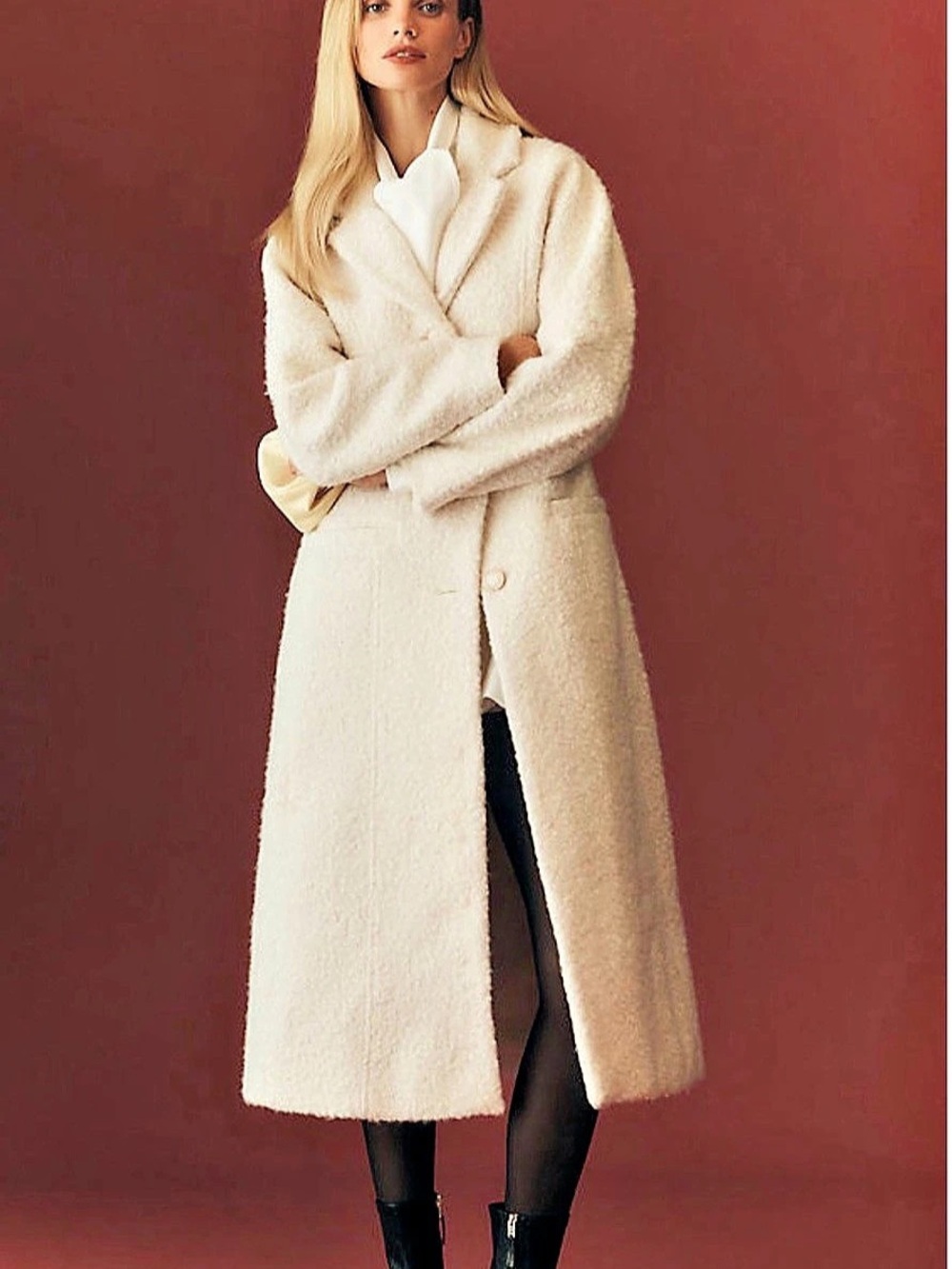 Maeve Teddy Coat Cream Size XS NWT
